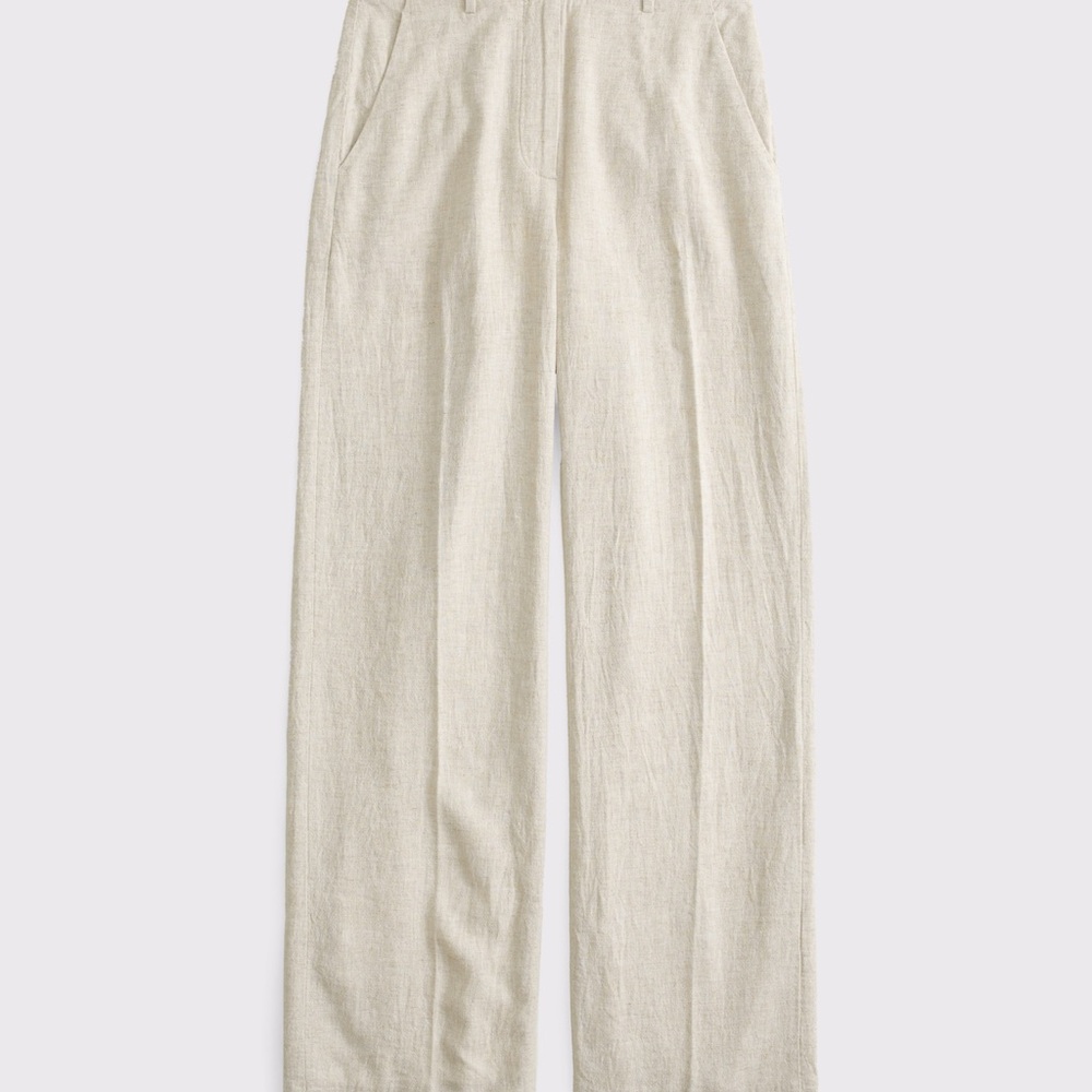 Abercrombie & Fitch Cream Linen Trousers
